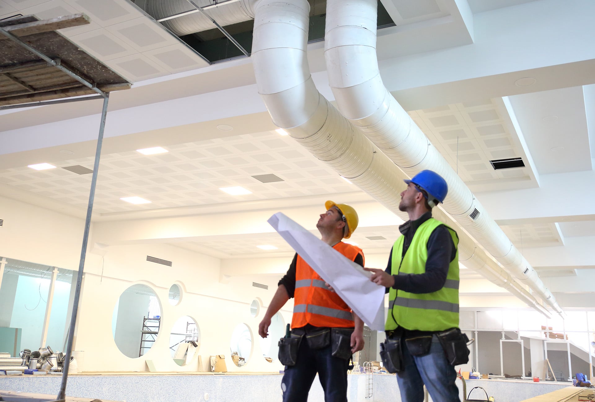 Men with construction plans