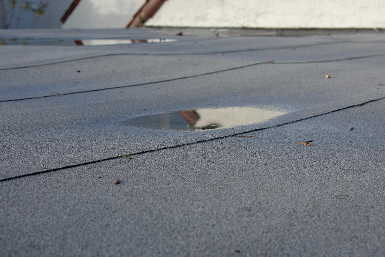 Weatherd flat roof