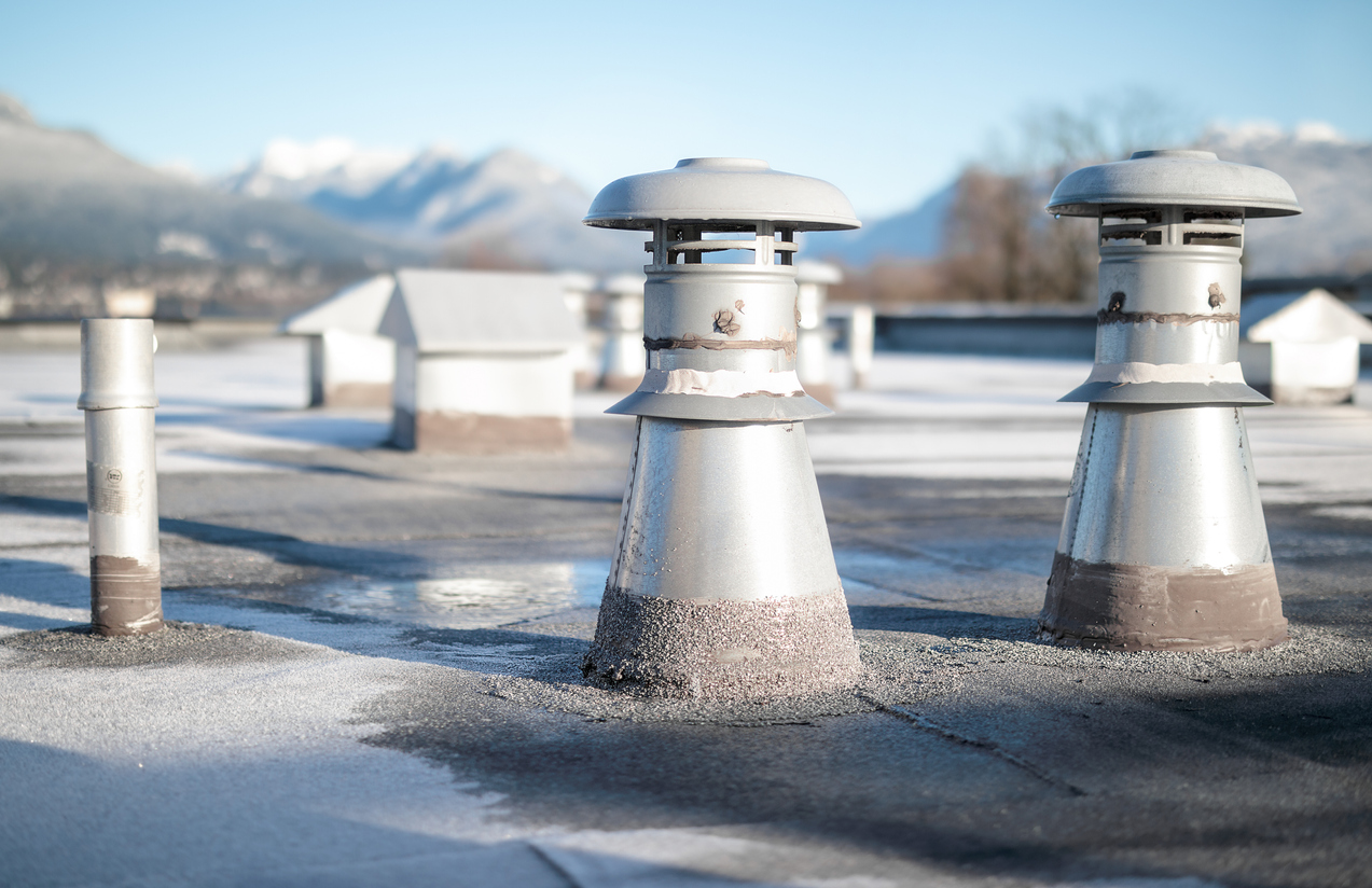 Flat roof vent pipes