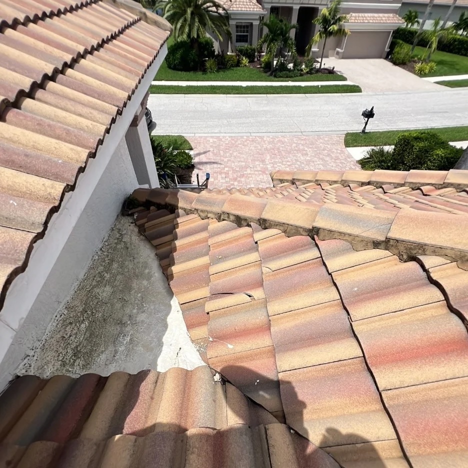 Closeup of metal roof