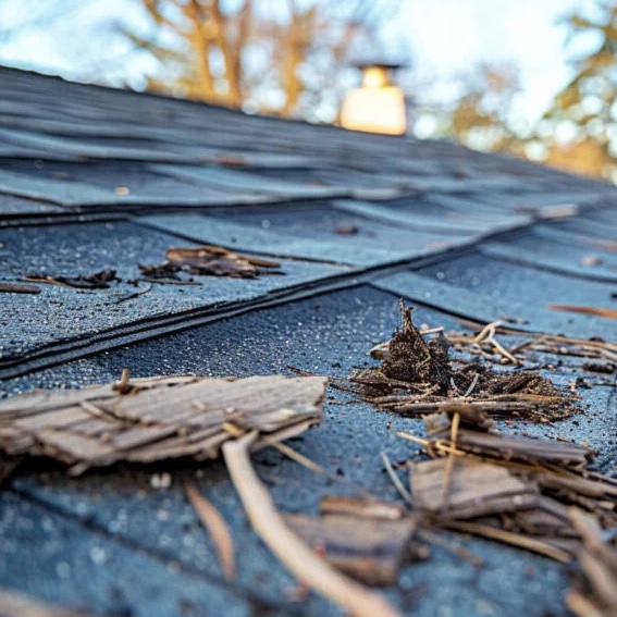 Closeup of metal roof
