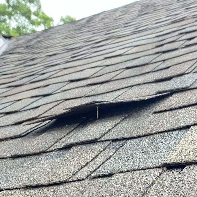 Closeup of metal roof