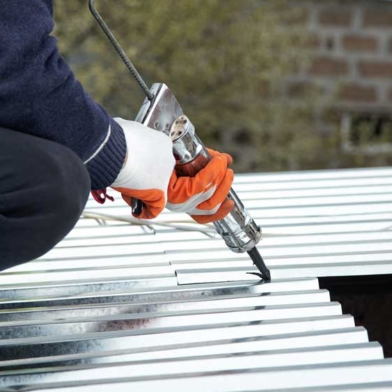 Closeup of metal roof