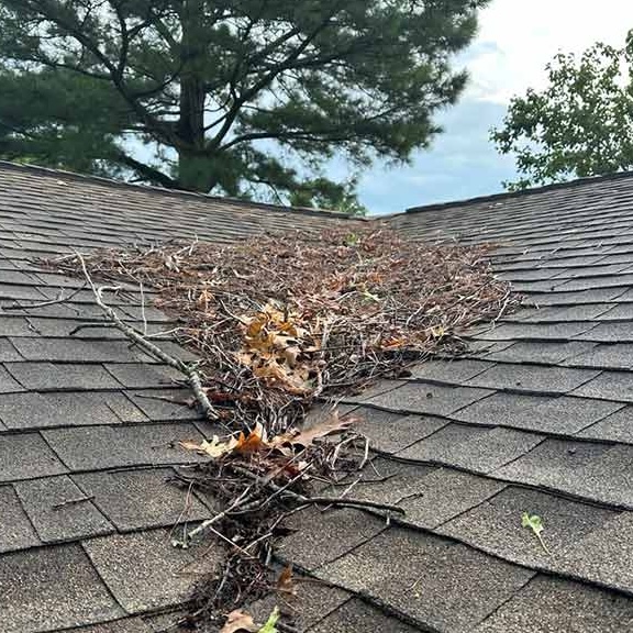 Closeup of metal roof