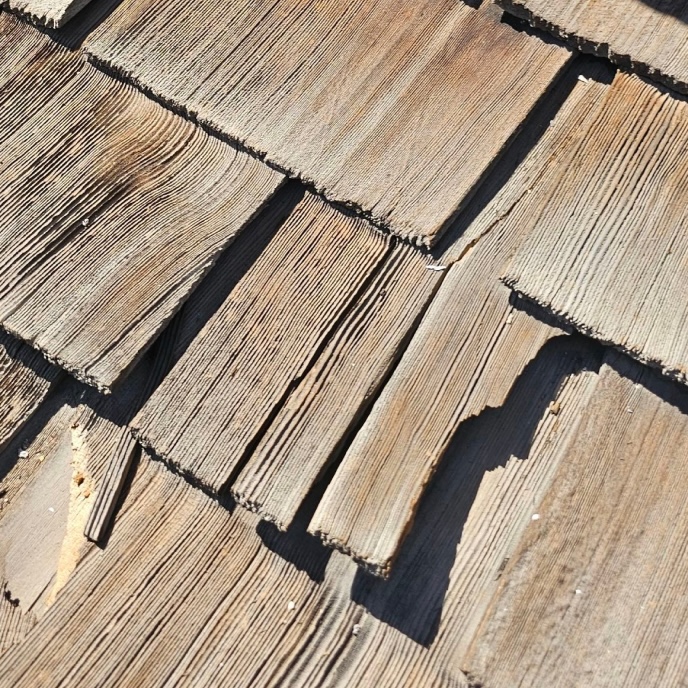 Closeup of metal roof