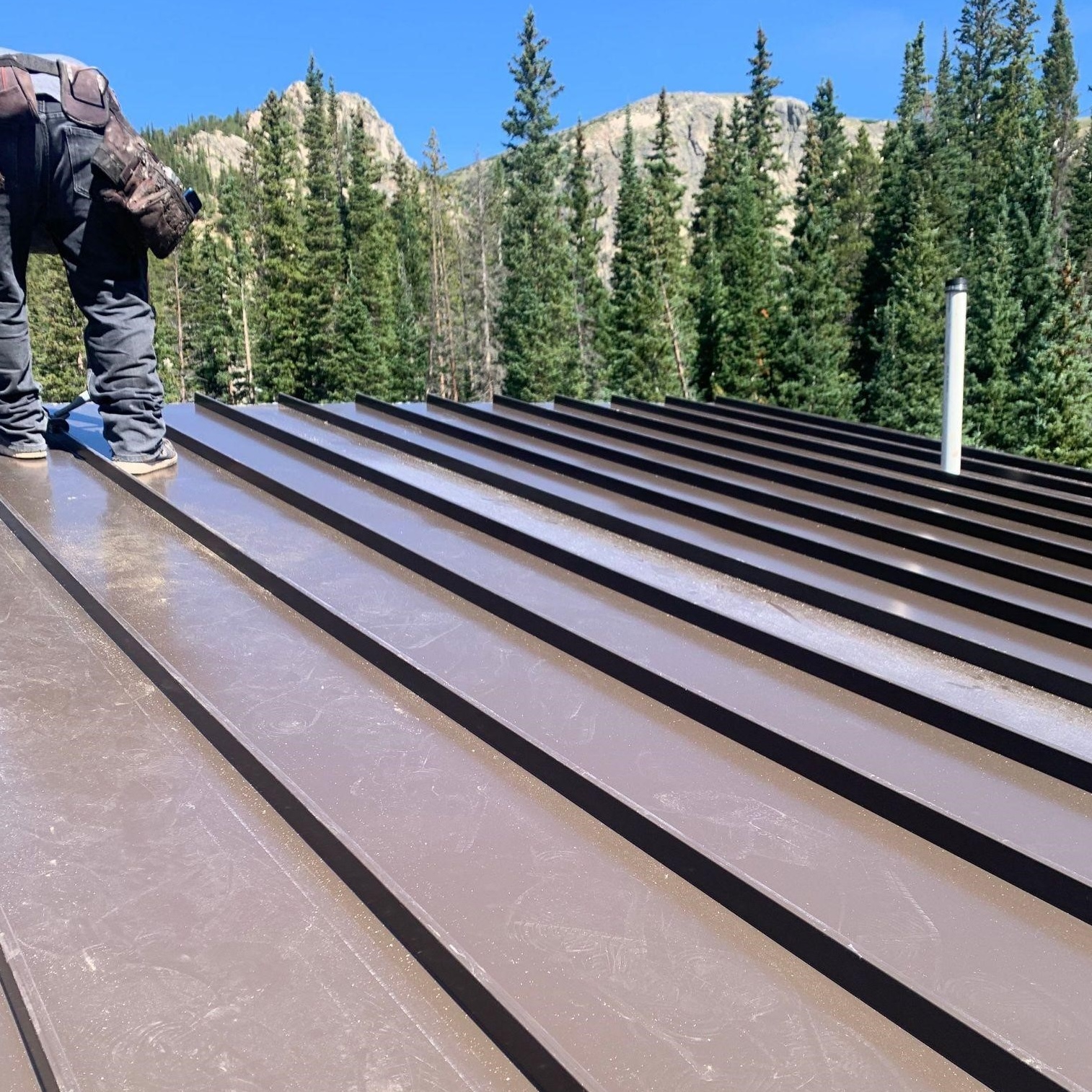 Closeup of metal roof