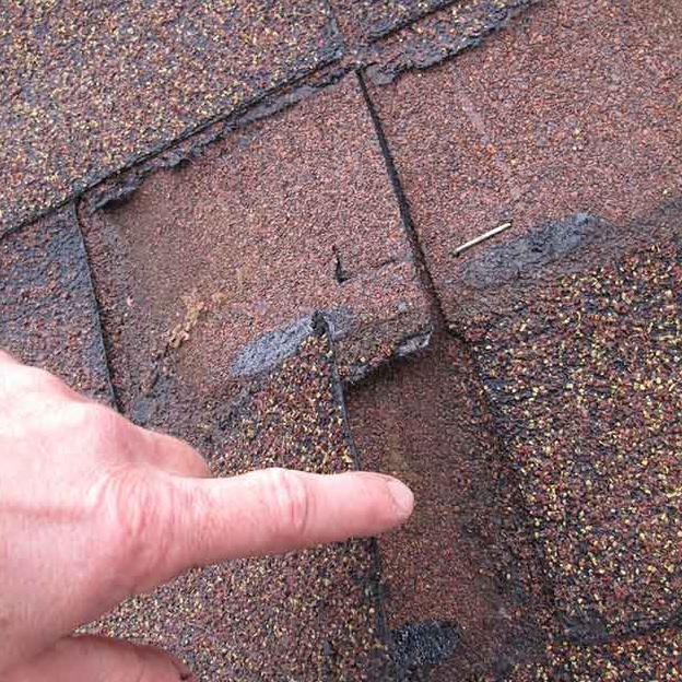 Closeup of metal roof