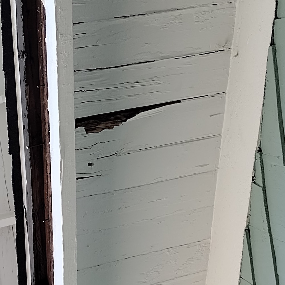 Closeup of metal roof