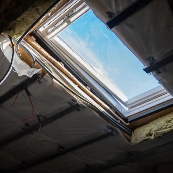 Closeup of metal roof