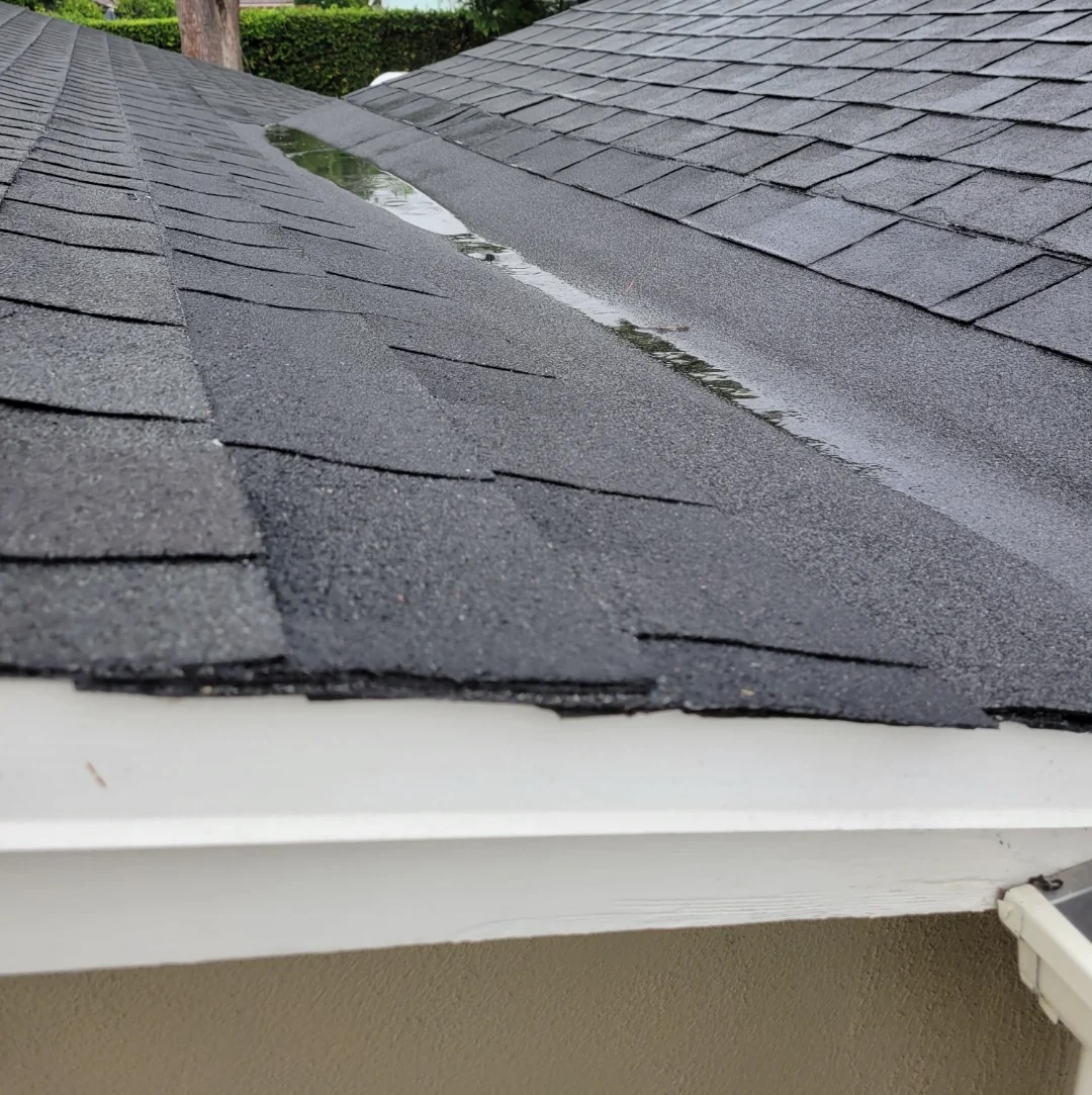 Closeup of metal roof