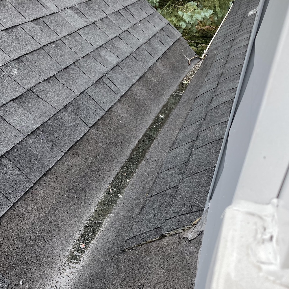 Closeup of metal roof