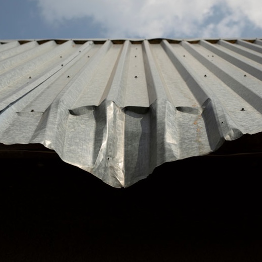Closeup of metal roof