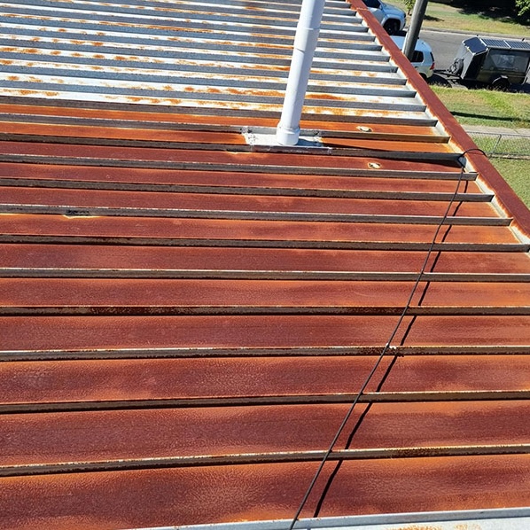 Closeup of metal roof