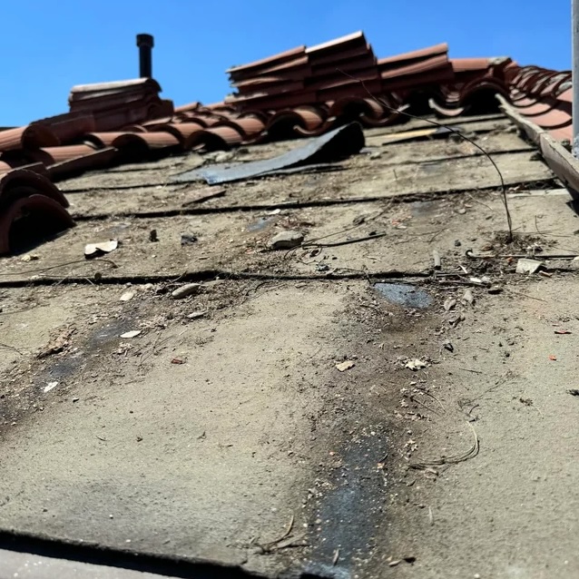 Closeup of metal roof