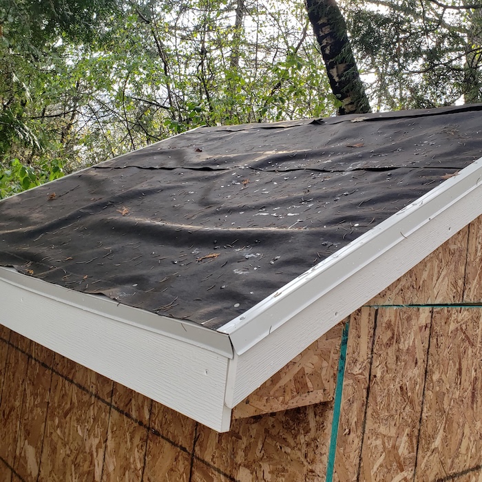 Closeup of metal roof